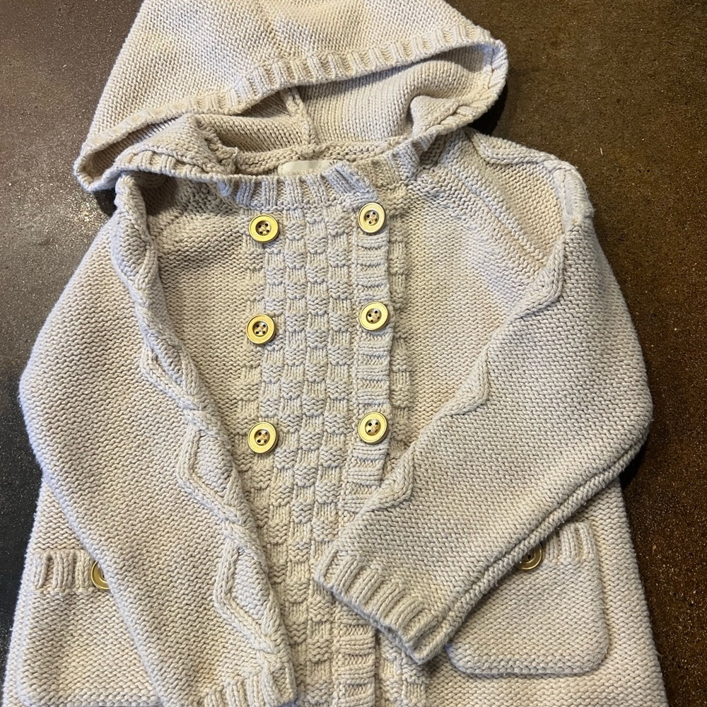 Cozy Knit Hooded Sweater for Kids - cream size 4T
